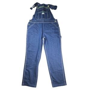 Liberty Blue Denim Cargo Bib Overalls Unisex large Farm Chore Workwear Casual
